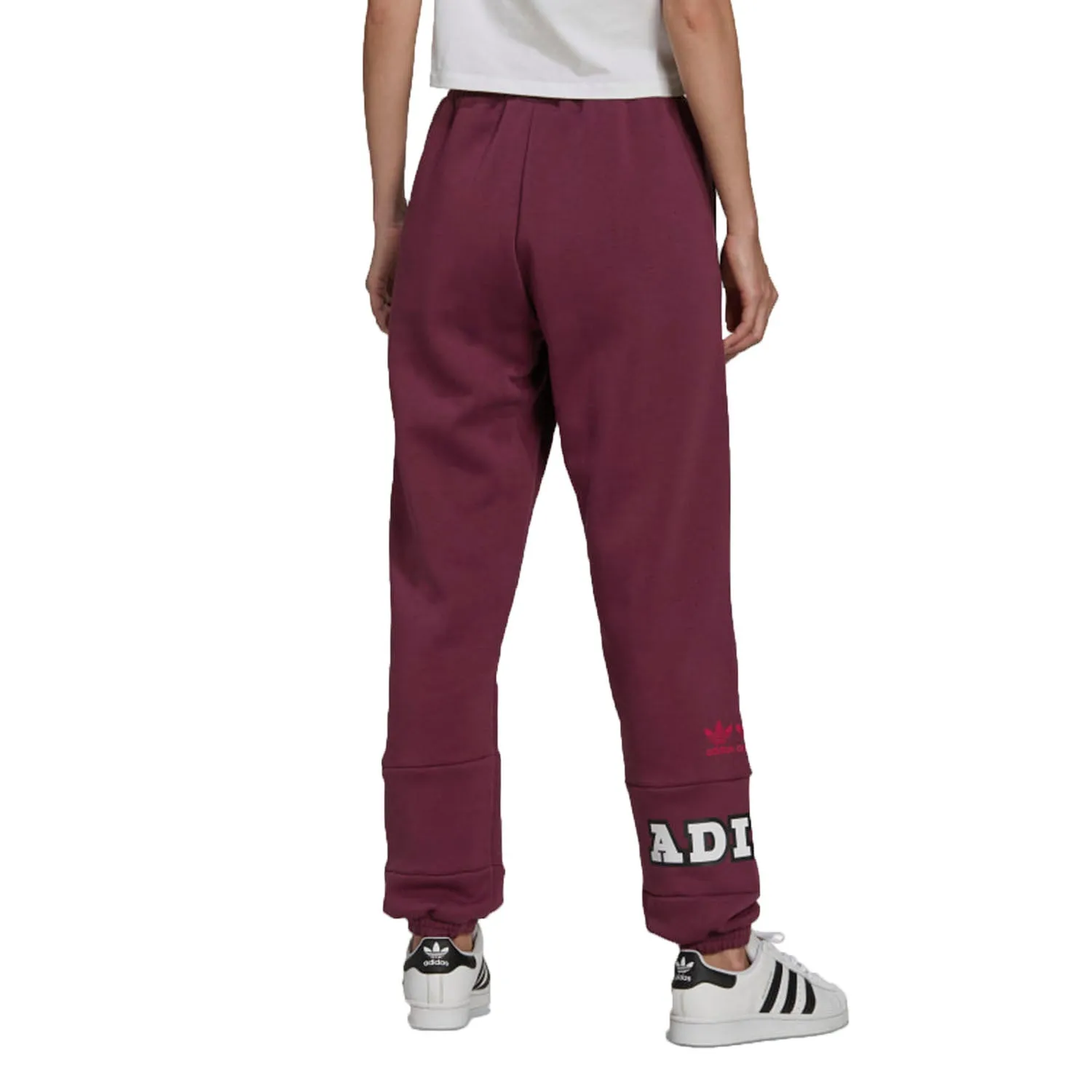 Adidas Logo Play Cuff Women's Pants Victory Crimson