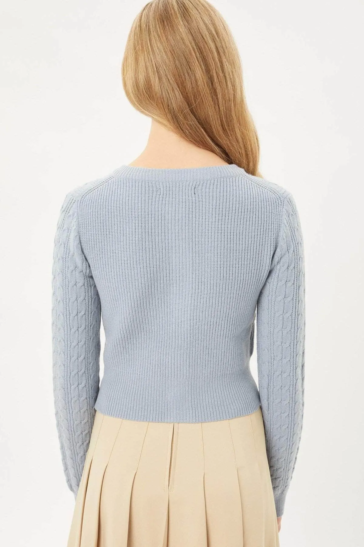 Blue Zone Planet |  Buttoned Cable Knit Cardigan Long Sleeve Sweater