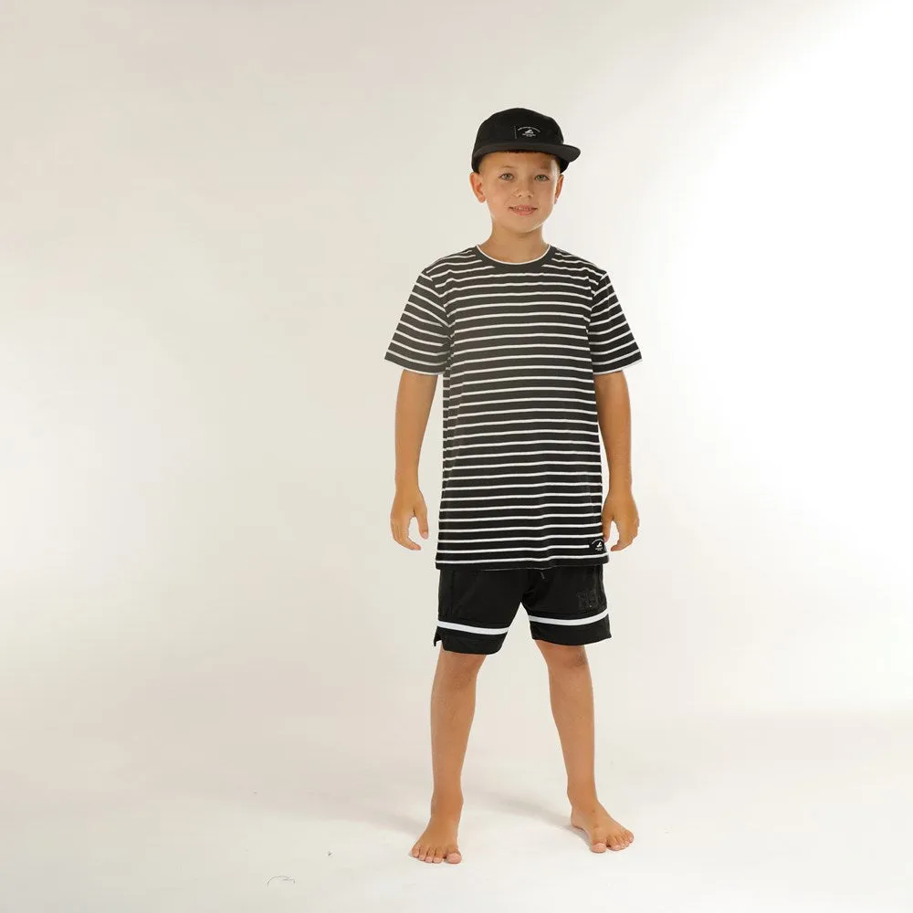 BOYS SS CLASSICS TEE - Black Stripe