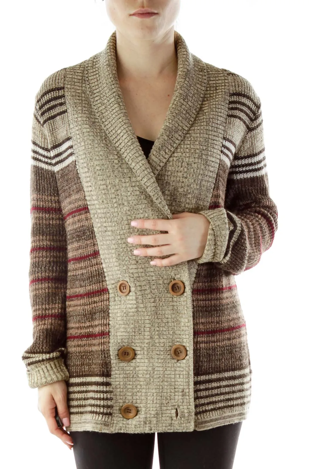 Brown Buttoned Cardigan