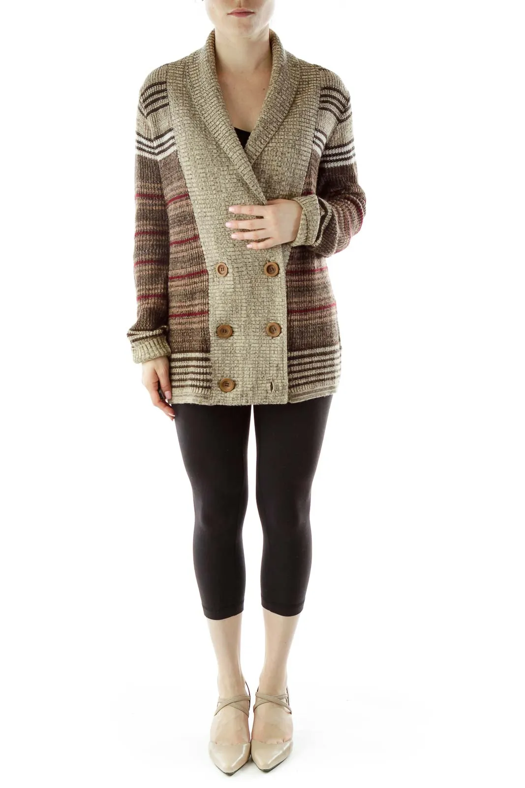 Brown Buttoned Cardigan