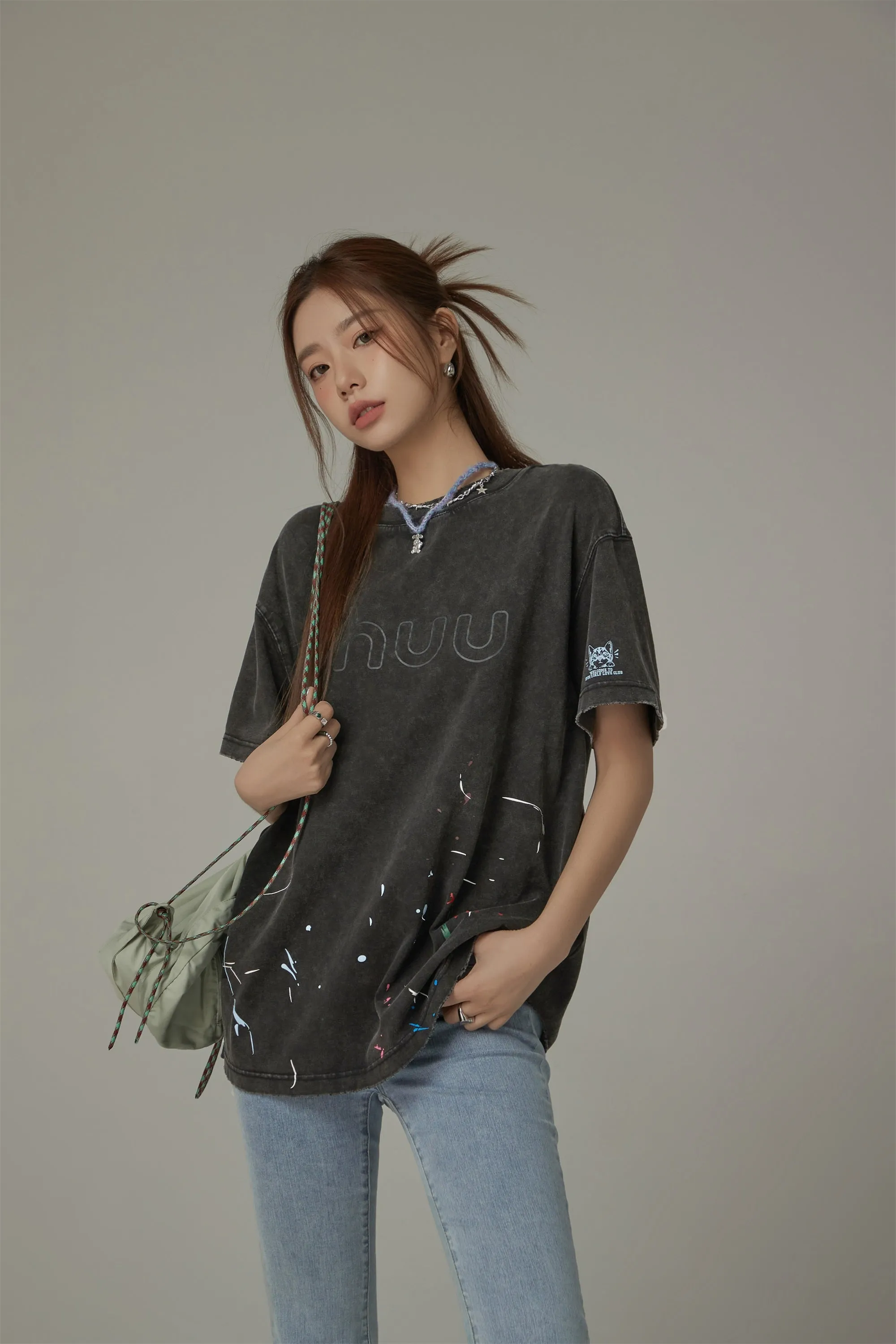 Chuu Logo Cotton Loose Fit T-Shirt