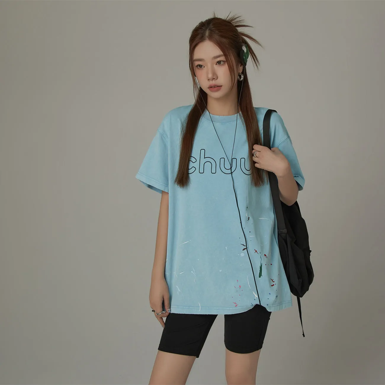 Chuu Logo Cotton Loose Fit T-Shirt