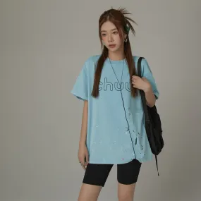 Chuu Logo Cotton Loose Fit T-Shirt