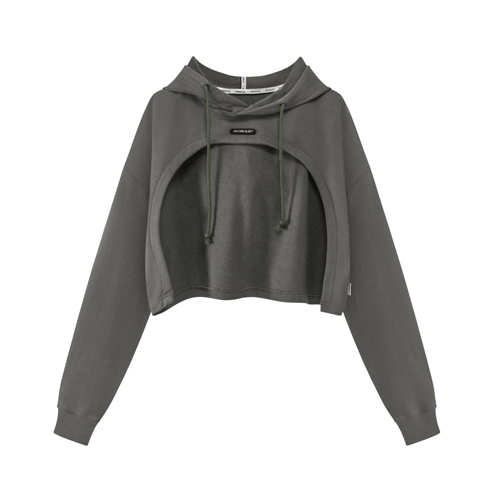 Cropped String Hoodie