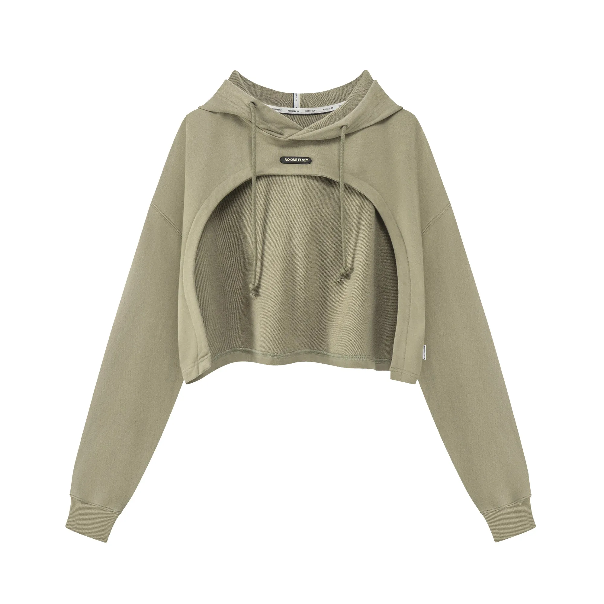 Cropped String Hoodie