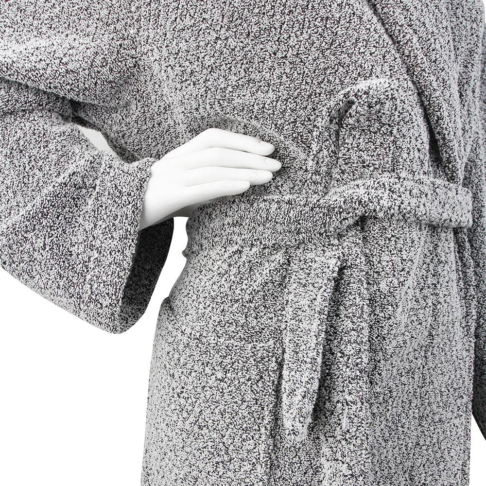 Diamond Jacquard Bathrobe, Medium-Large, Grey