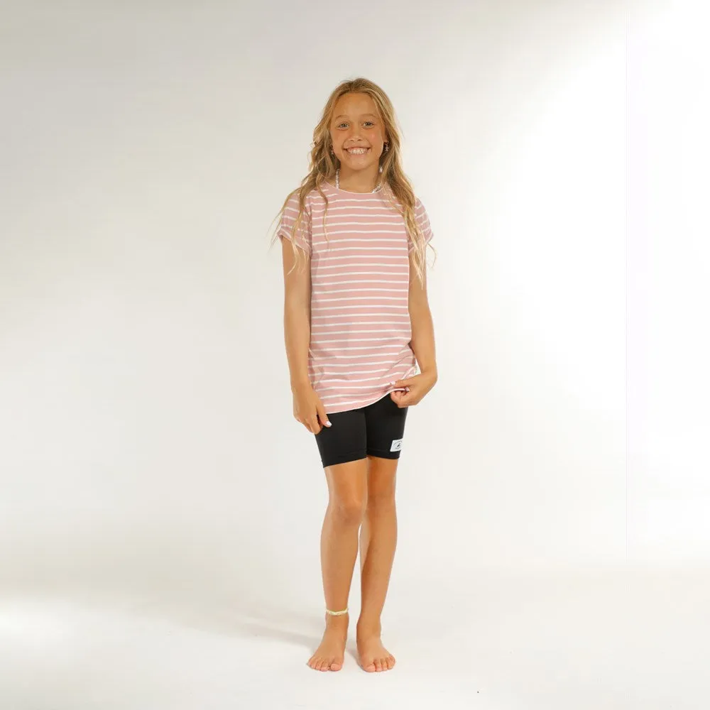 GIRLS SS CLASSICS TEE - Blush Stripe