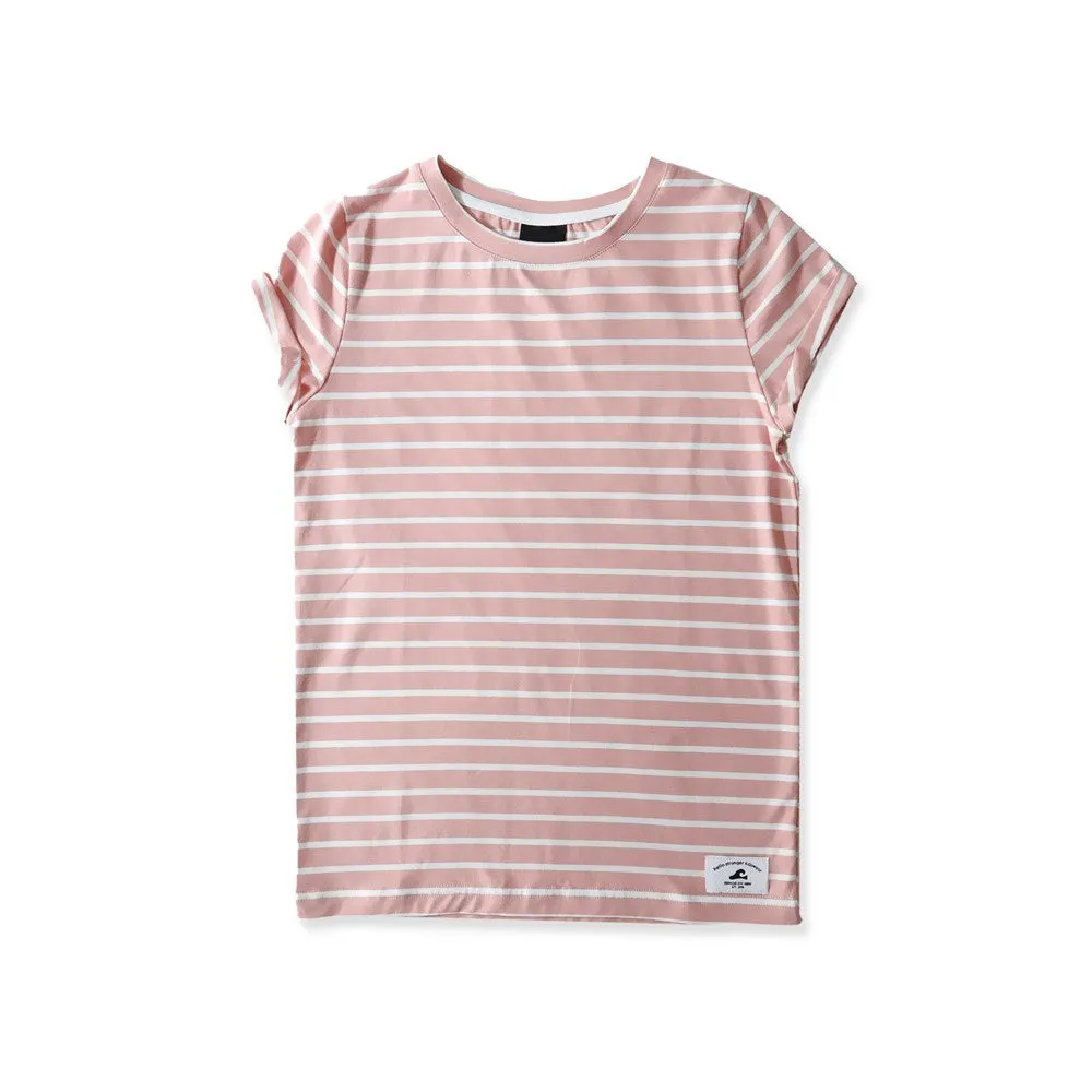 GIRLS SS CLASSICS TEE - Blush Stripe