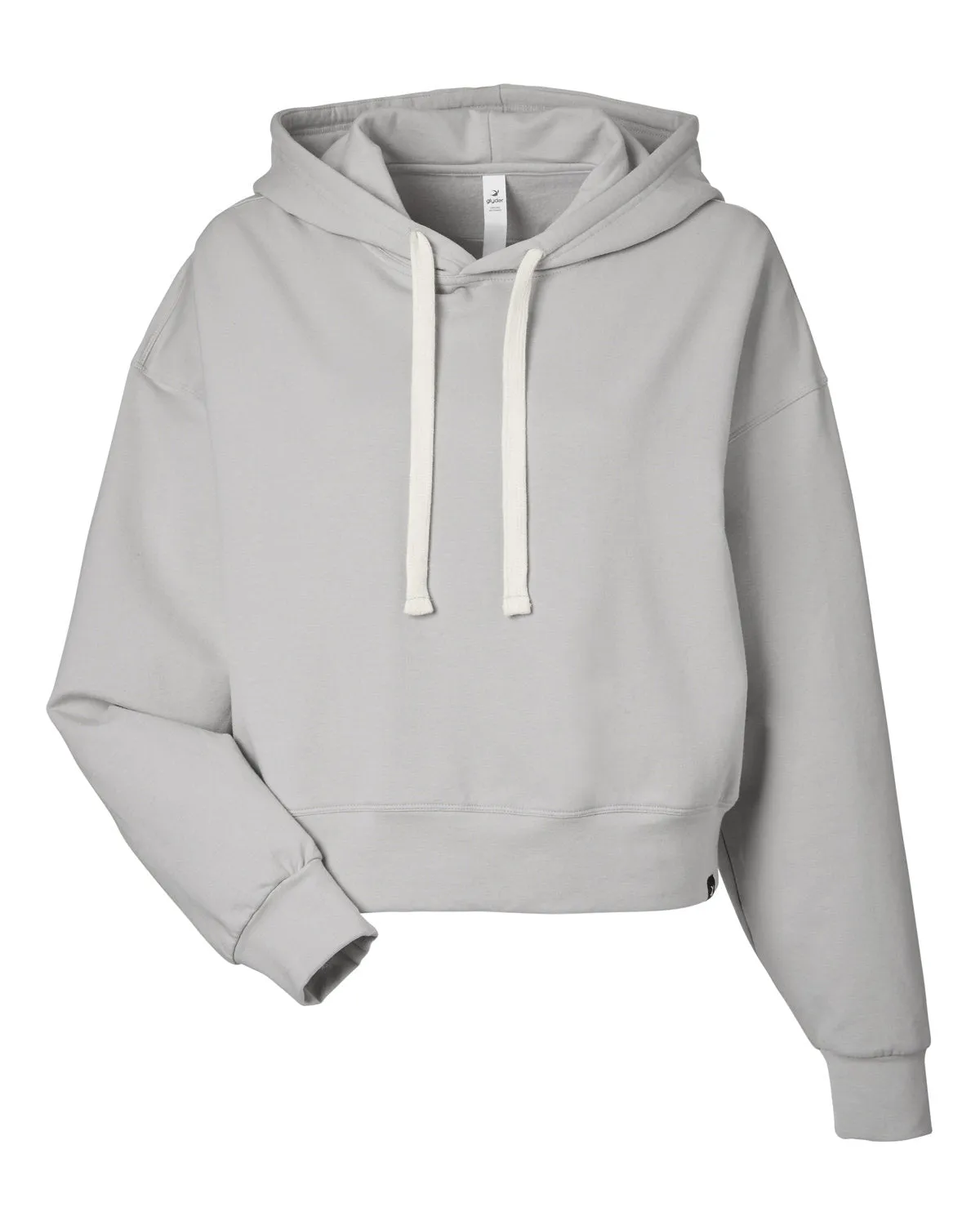 Glyder Ladies Vintage Oversized Cropped Hooded Sweatshirt