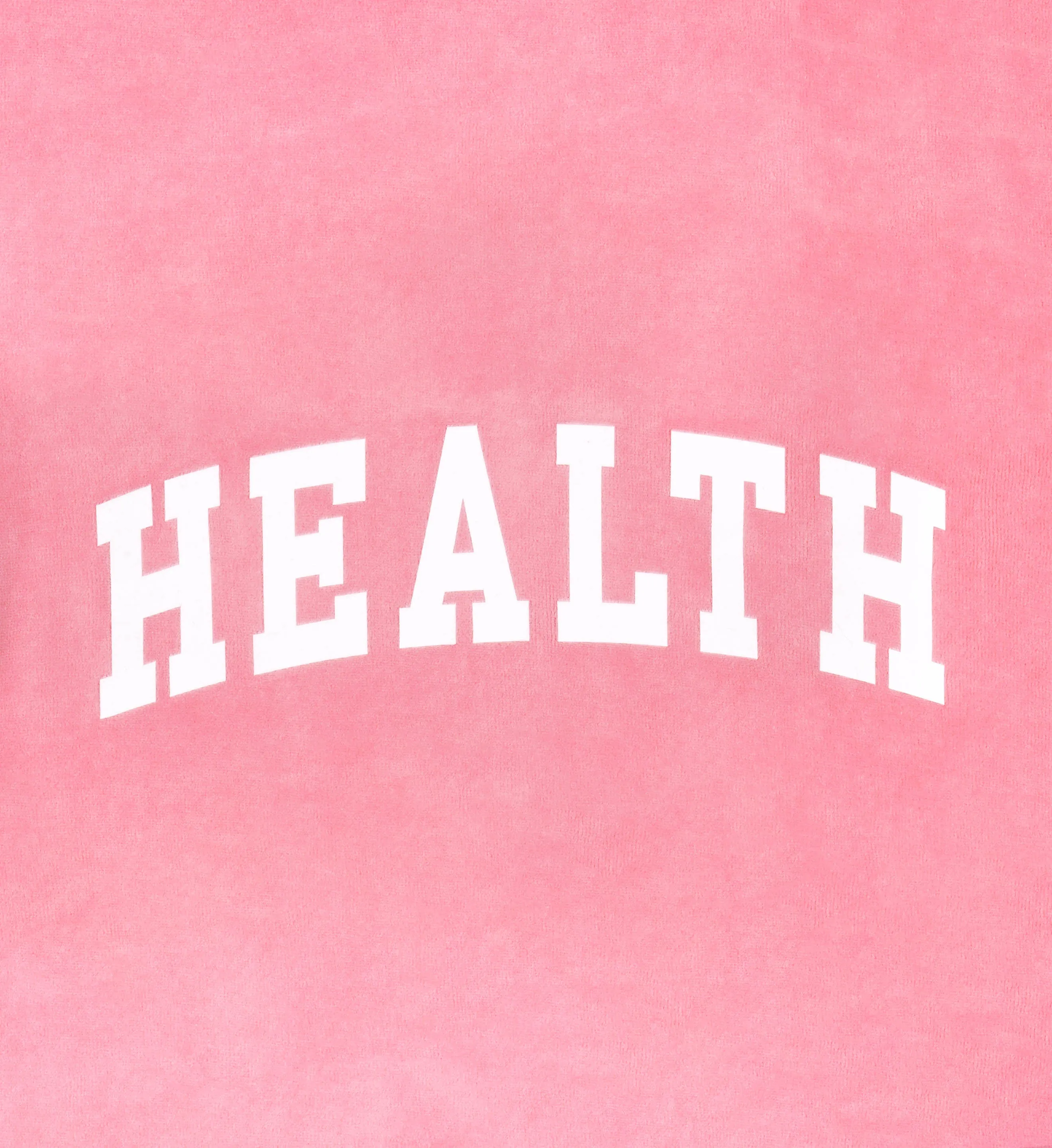 Health Ivy Velour Zipped Hoodie - Cotton Candy/White