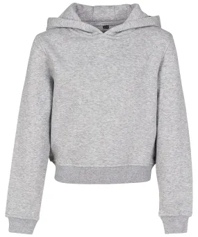 Heather Grey - Girls cropped sweat hoodie