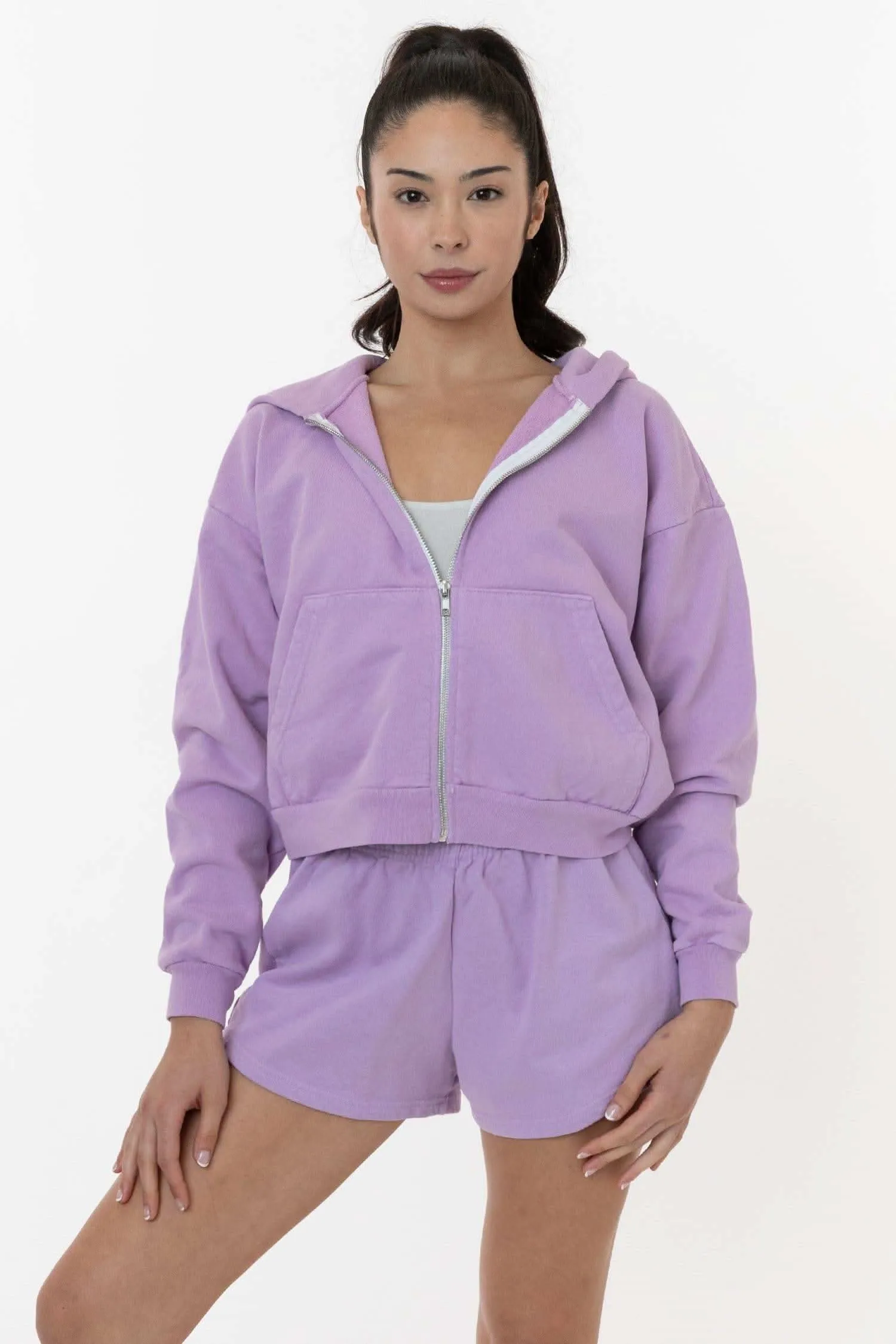 HF16 - Heavy Fleece Cropped Zip-Up Hoodie (Garment Dye)