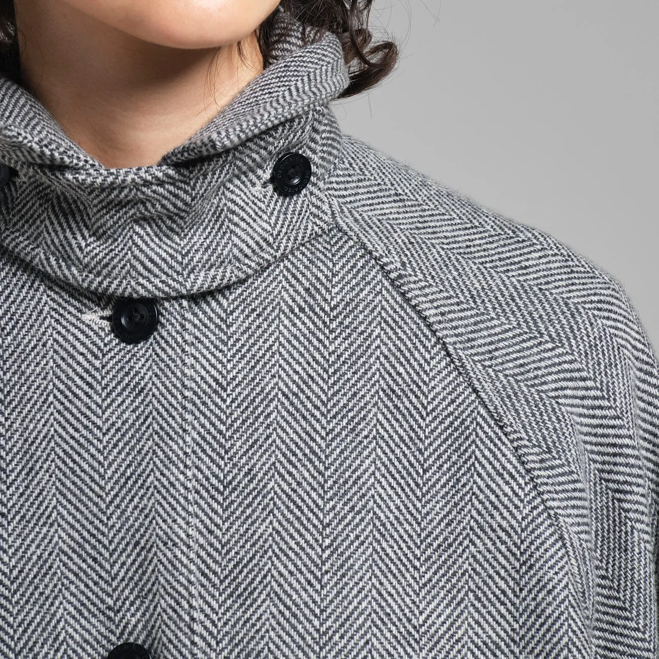 LAST ONE in S - Nabben Wool Jacket - Herringbone Black