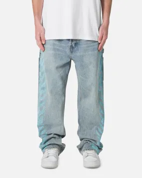 MNML Ultra Baggy Side Panel Denim Jeans Blue