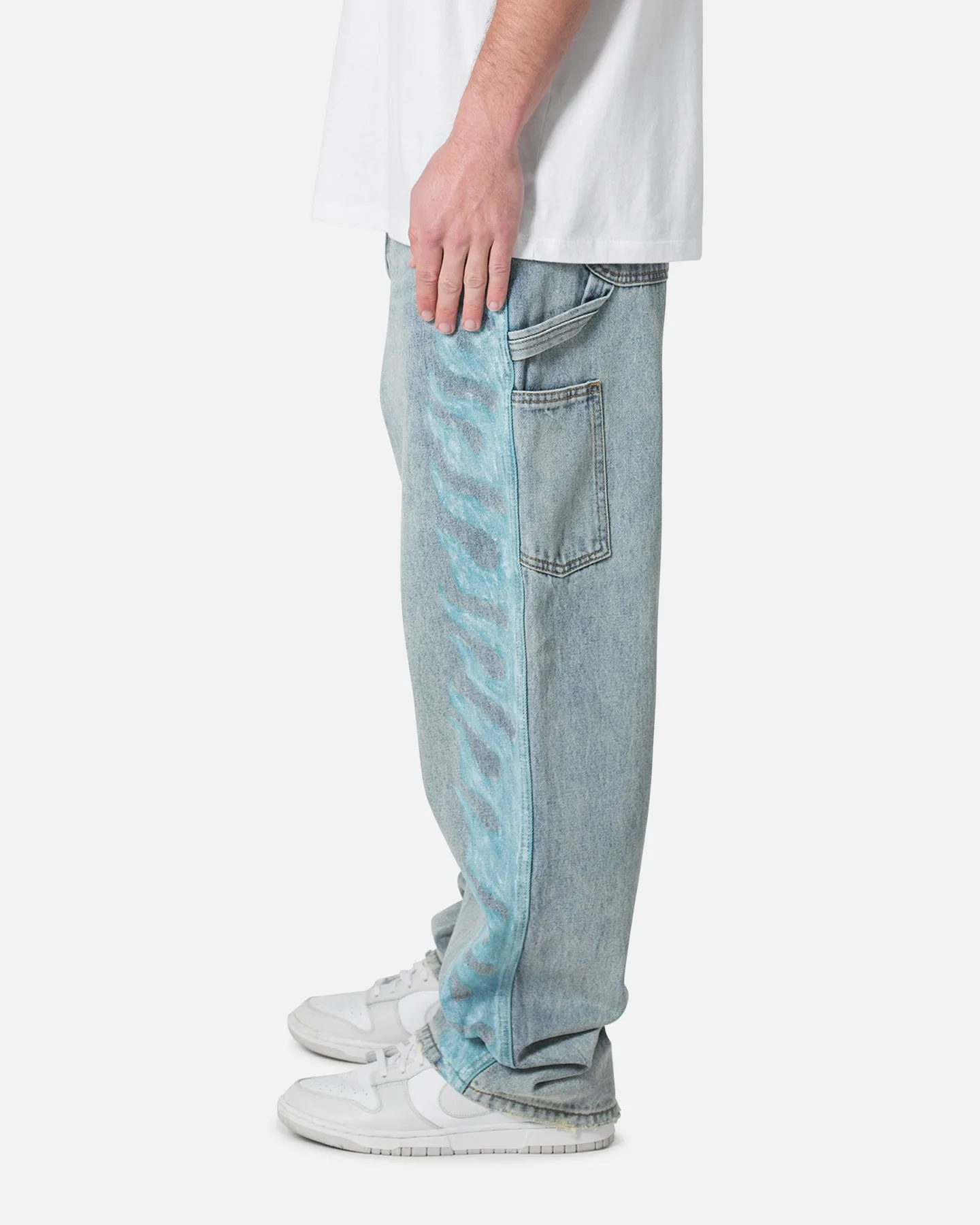 MNML Ultra Baggy Side Panel Denim Jeans Blue