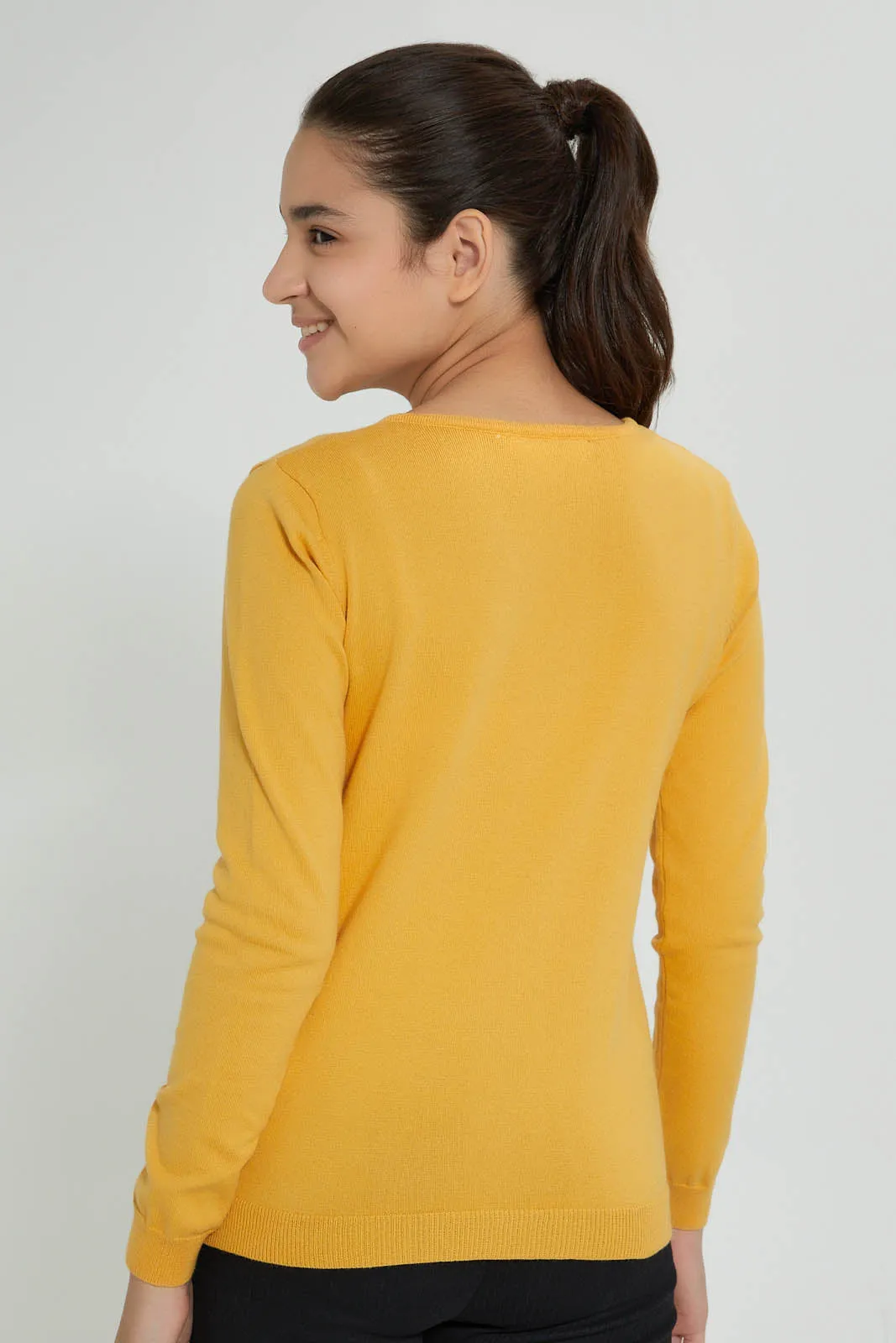 Mustard Buttoned Cardigan