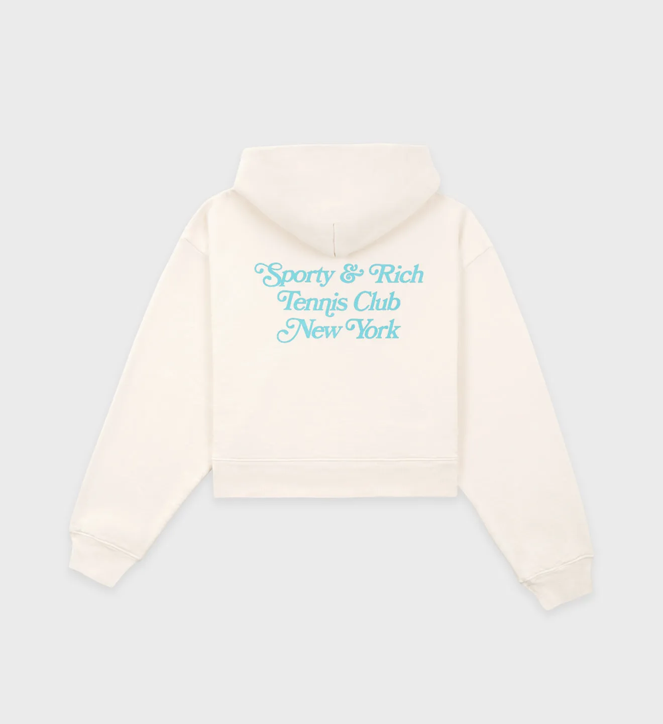 New York Tennis Club Cropped Hoodie - Cream