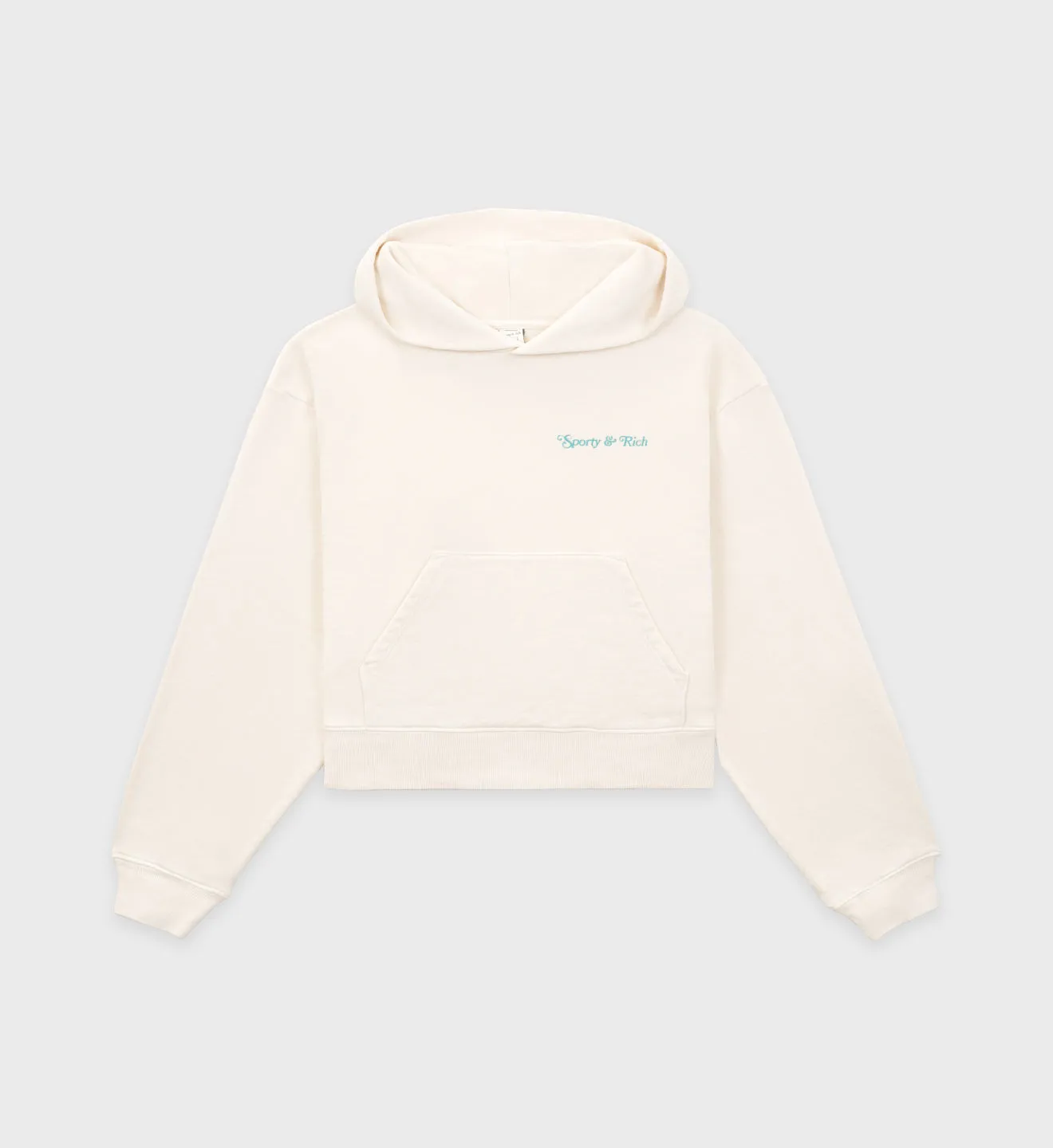 New York Tennis Club Cropped Hoodie - Cream