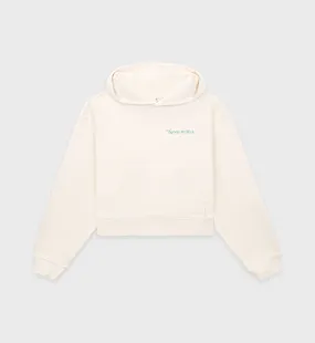 New York Tennis Club Cropped Hoodie - Cream