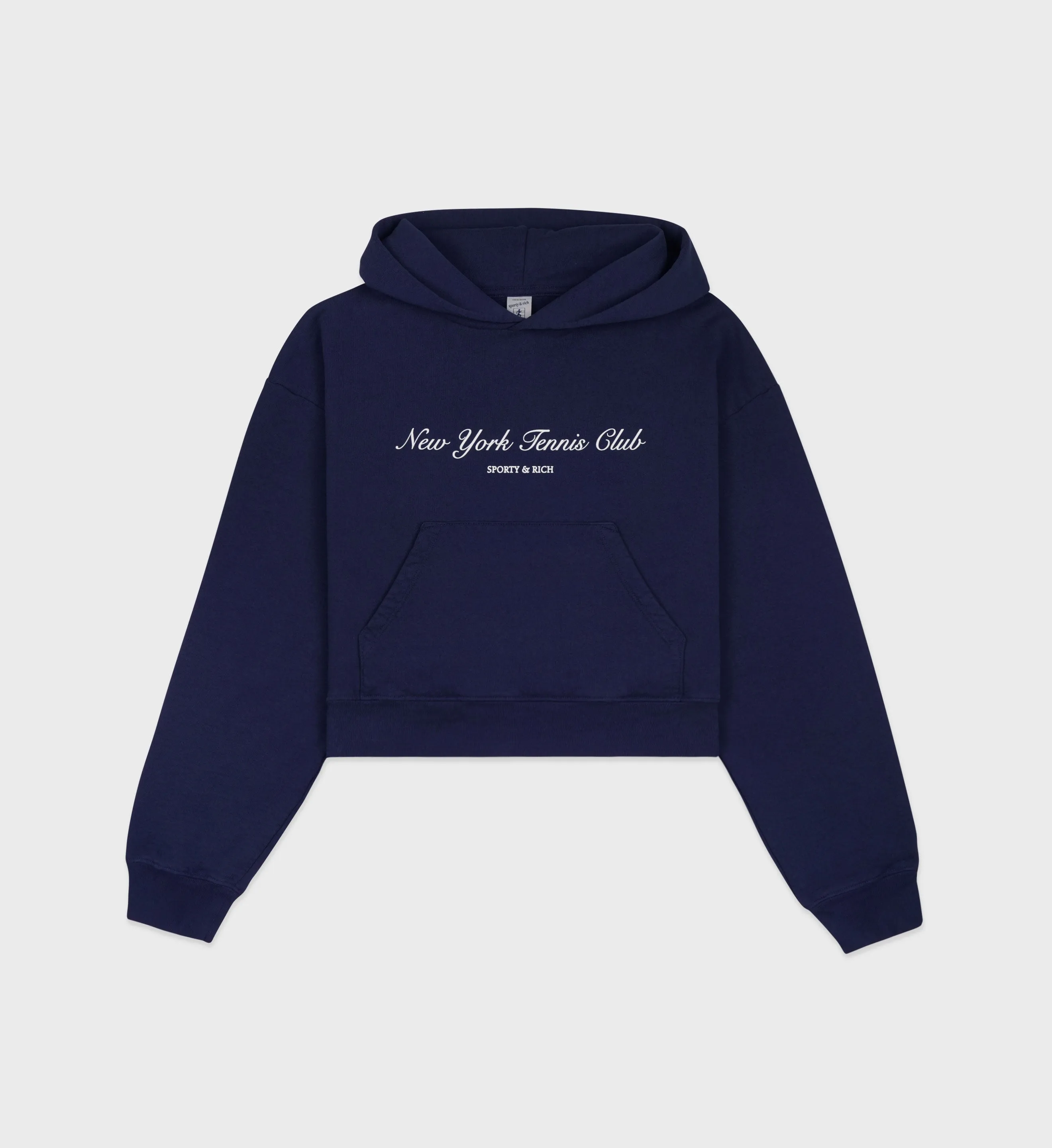 NY Tennis Club Cropped Hoodie - Navy/White