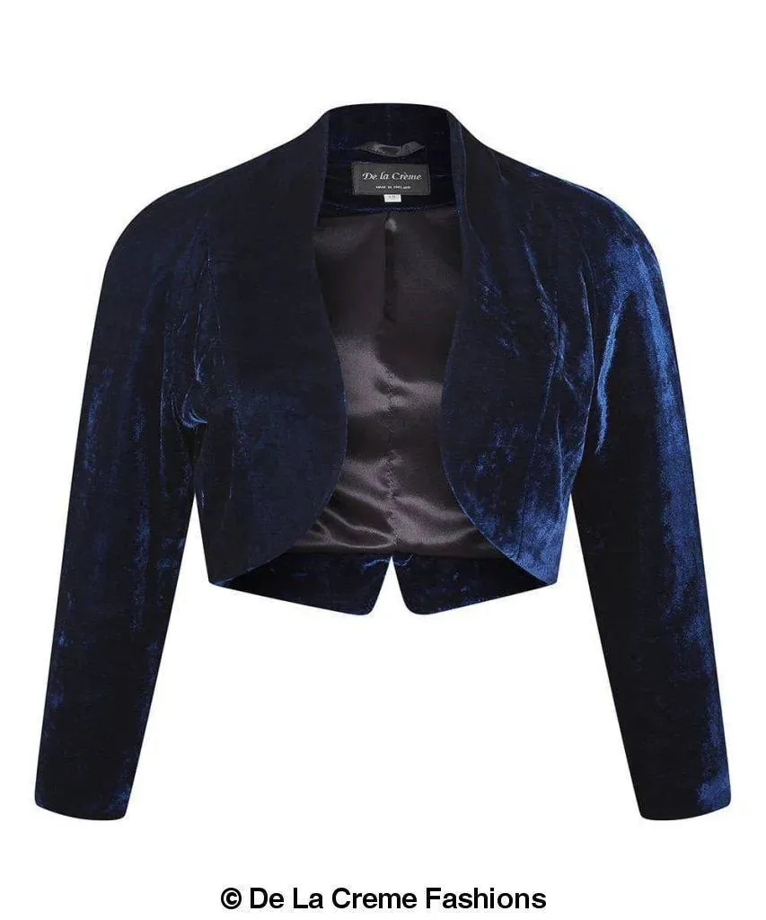 Open Front Velvet Bolero Shrug Top