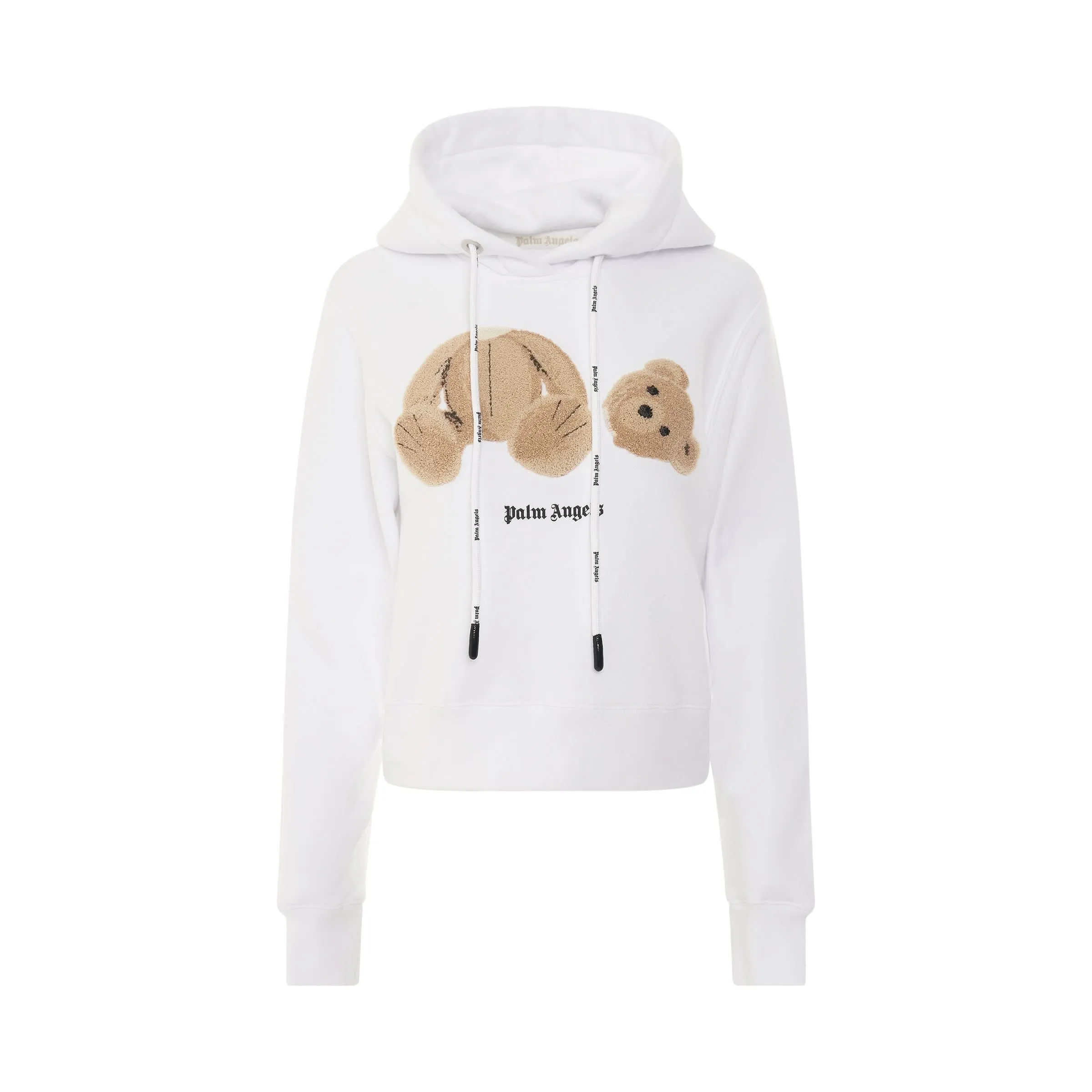 PA Bear Hoodie in White/Brown