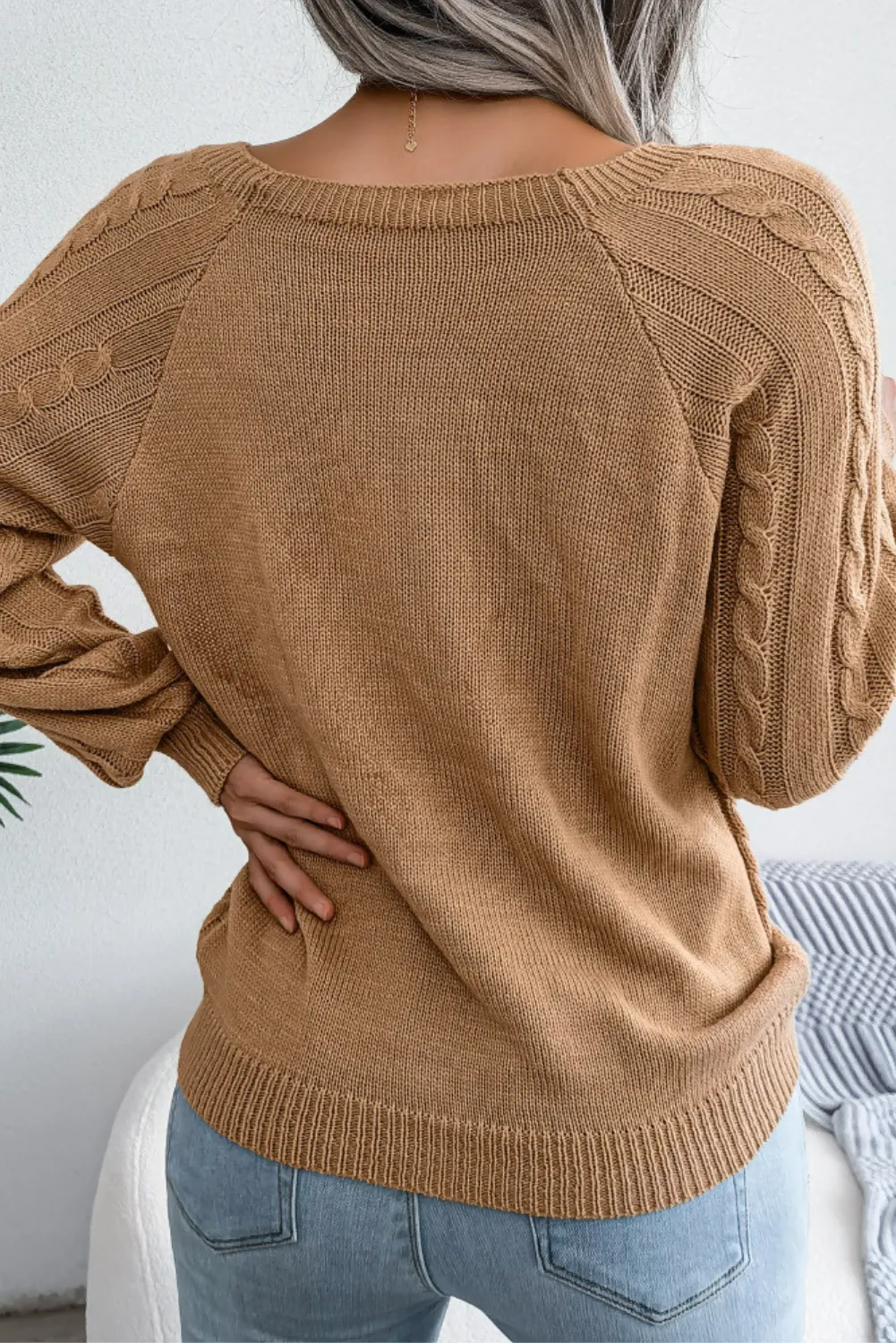 'Phoebe' Buttoned Clinch Twist Knitted Sweater (3 Colors)