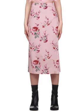 Rose De Chine Print Skirt (2G027A-146-PINK)