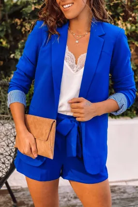 Royal Blue Blazer and Shorts Set