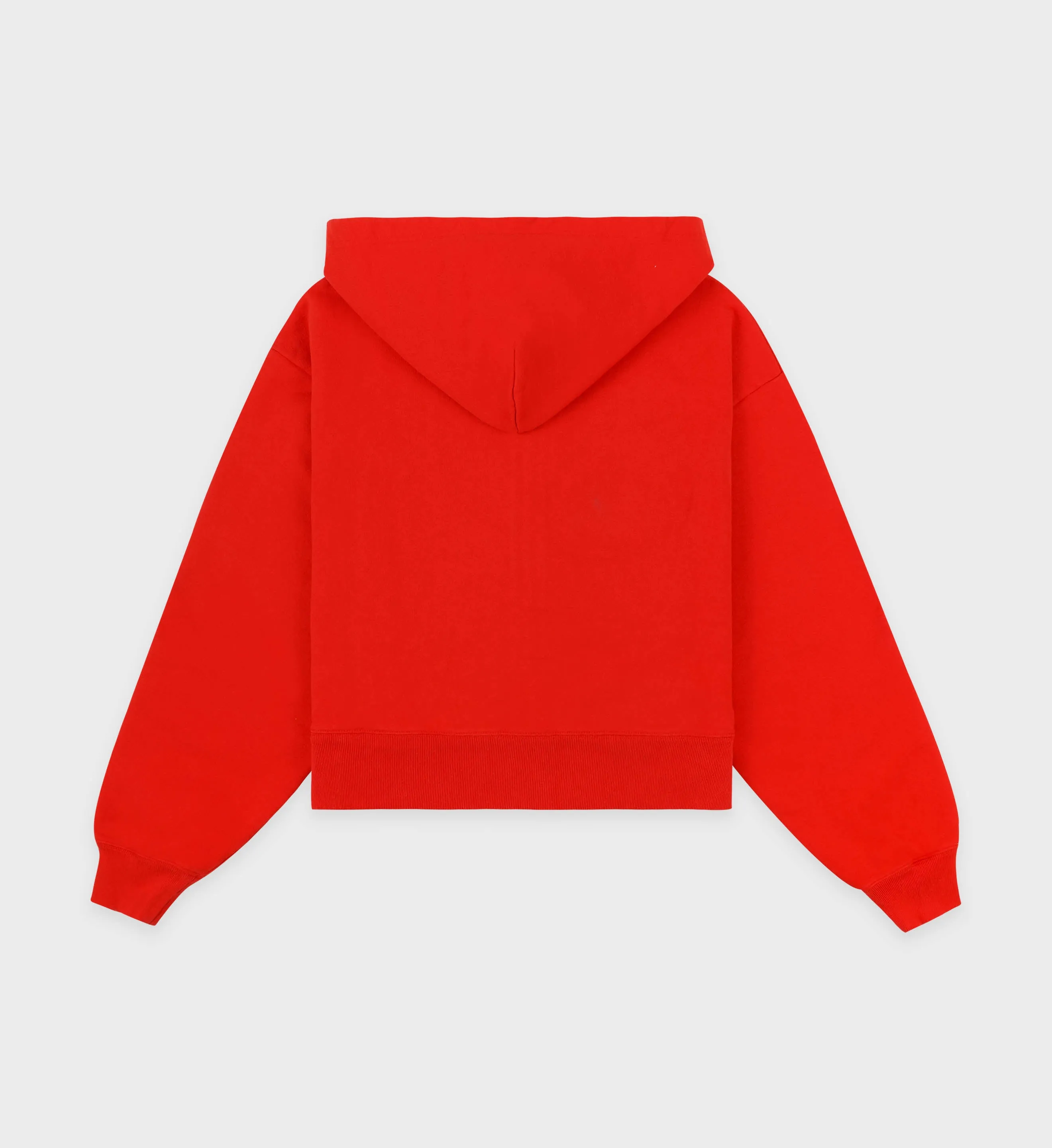 Royal Club Cropped Zip Hoodie - Bright Red/White