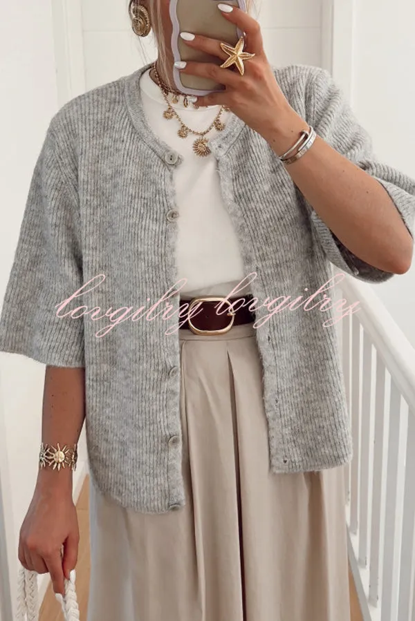 Solid Color Casual Buttoned Loose Knitted Cardigan