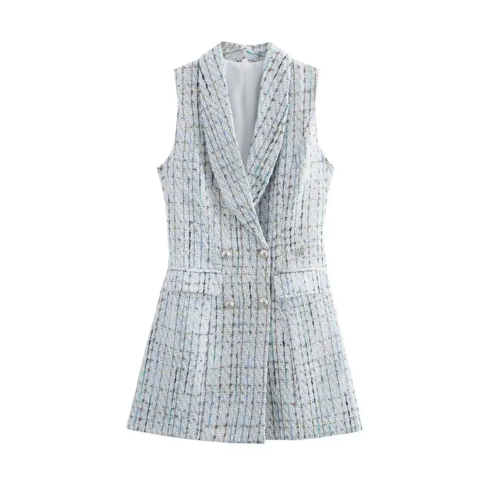 Speckled Tweed Blazer Dress for Corporate Events