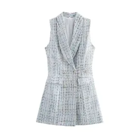 Speckled Tweed Blazer Dress for Corporate Events