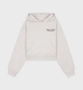 SR Country Club Cropped Hoodie - Heather Gray/Forest