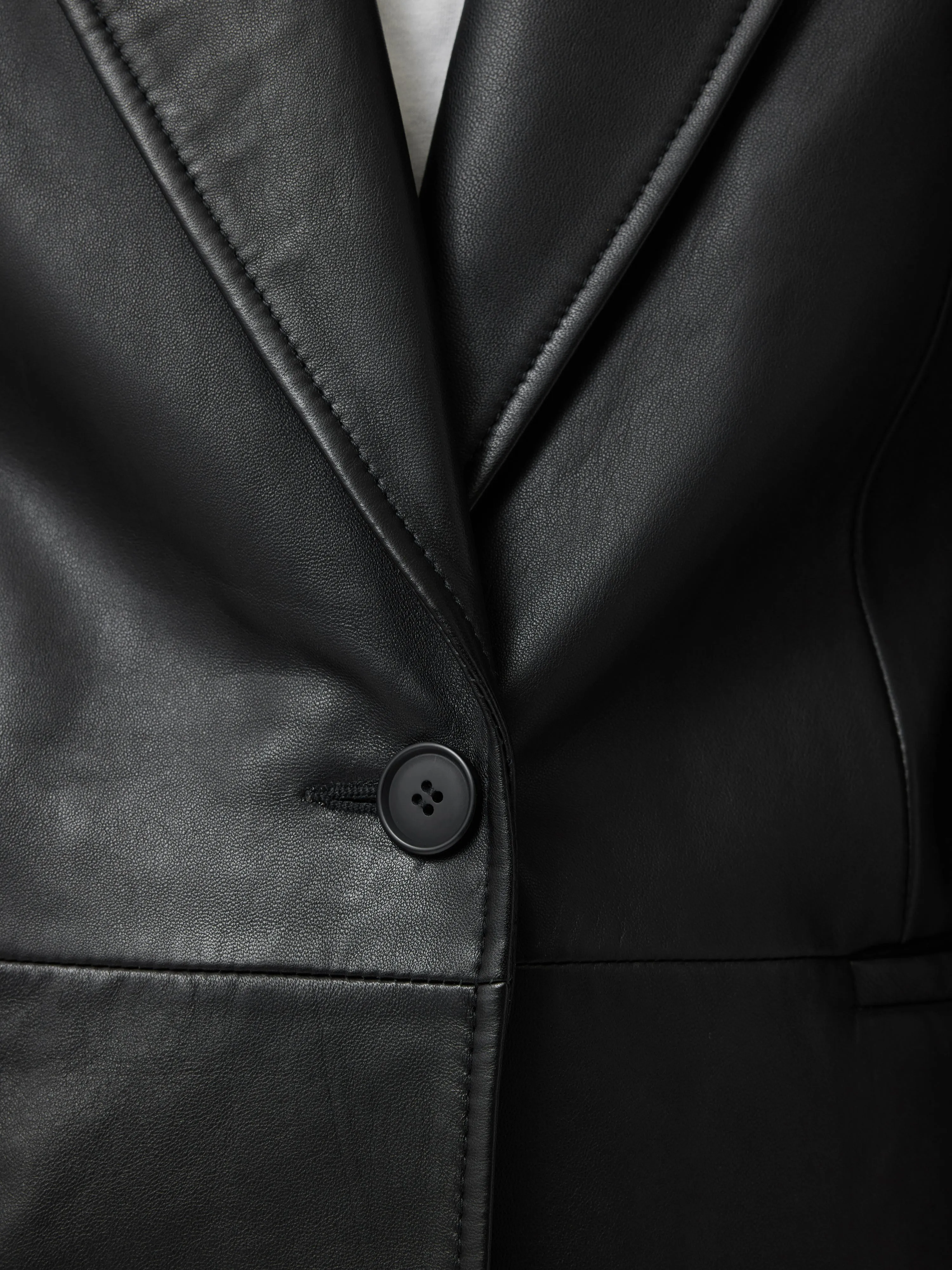 Tailored Leather Blazer | Black