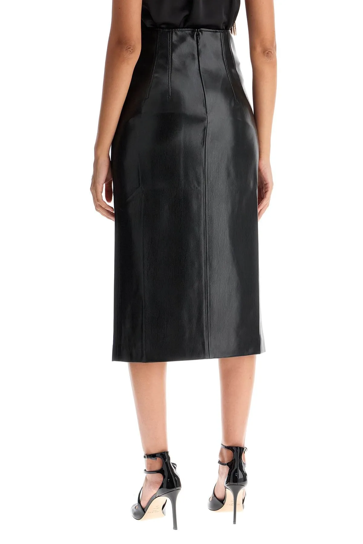 THE ANDAMANE pencil skirt in faux leather material