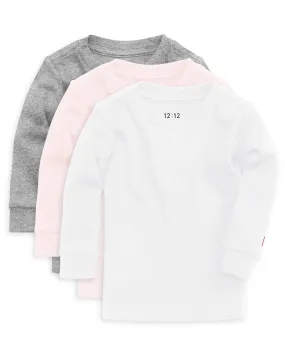 The Organic Long Sleeve Tee 3 Pack [Grey Pink White]