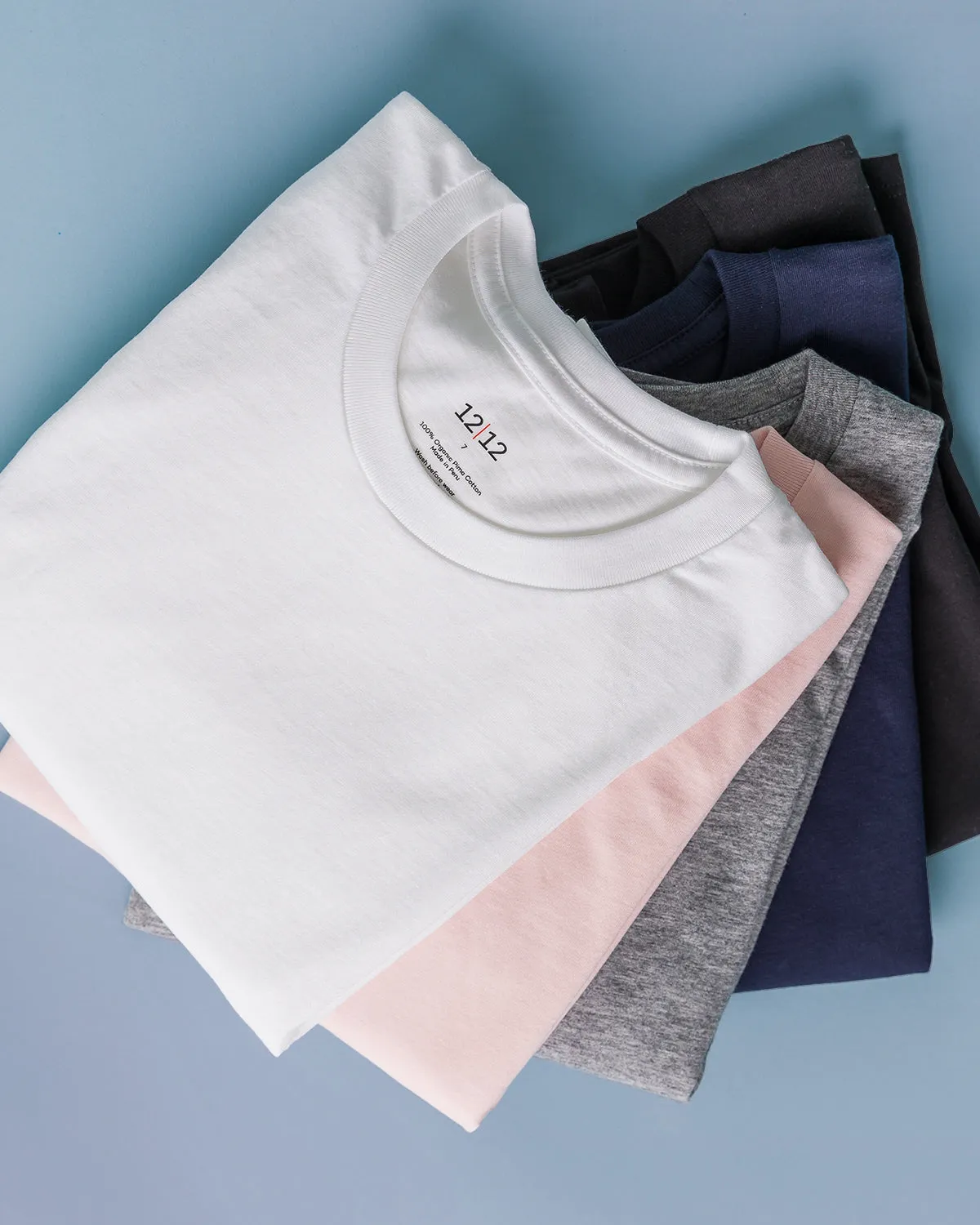 The Organic Long Sleeve Tee 3 Pack [White Light Blue Navy]