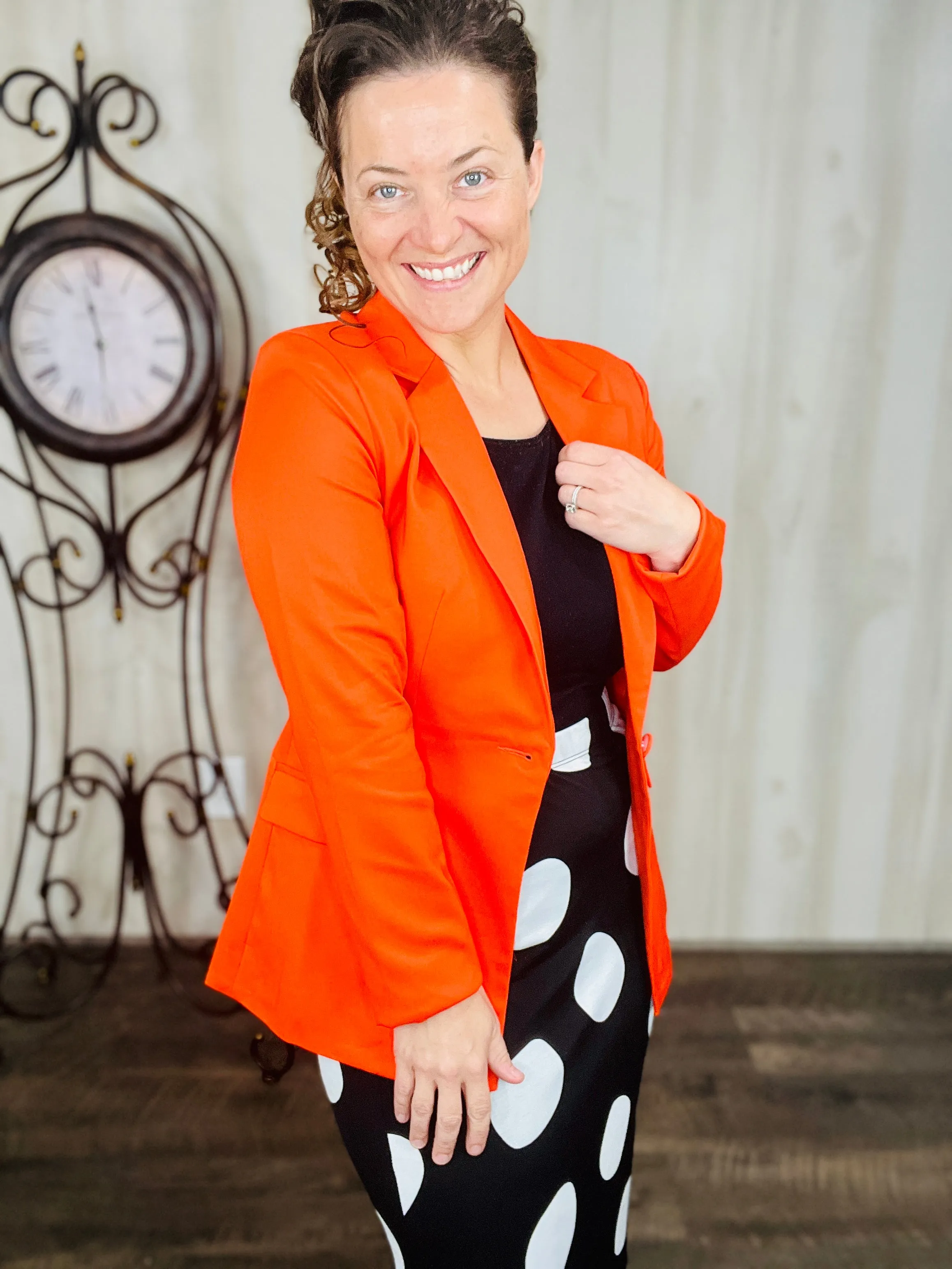 Tracy Long Sleeved Blazer- Orange