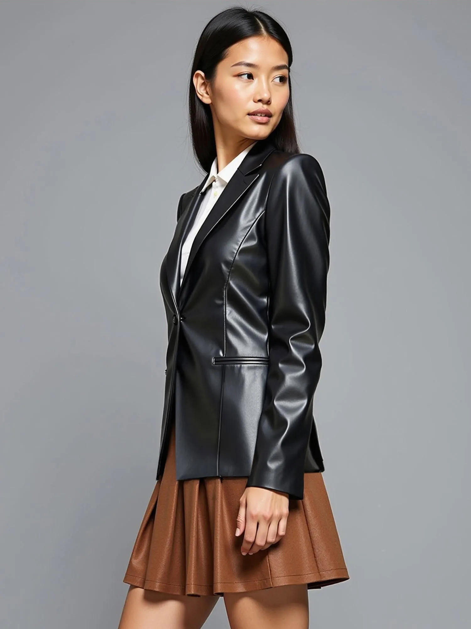 Vegan Leather Blazer