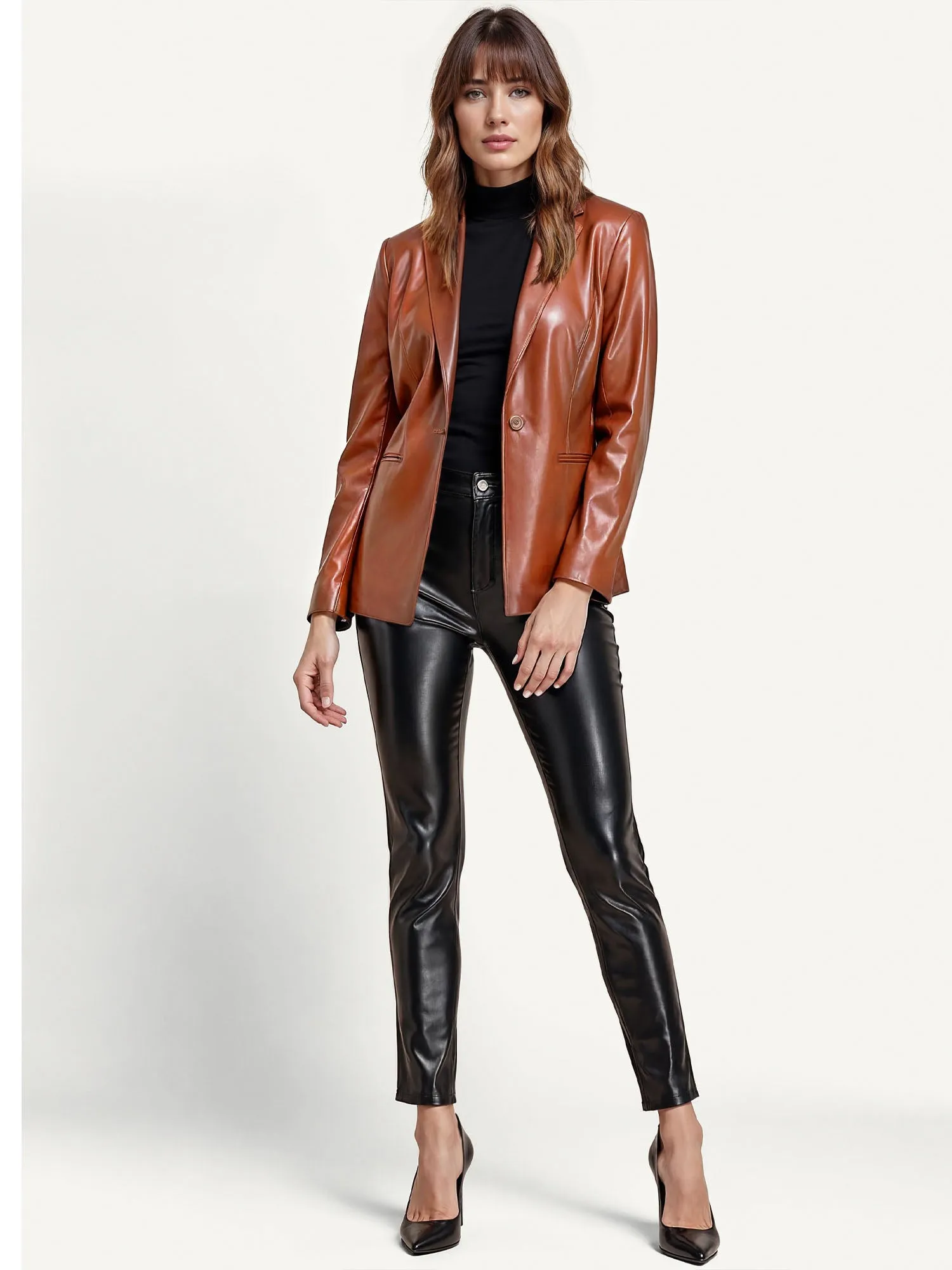 Vegan Leather Blazer