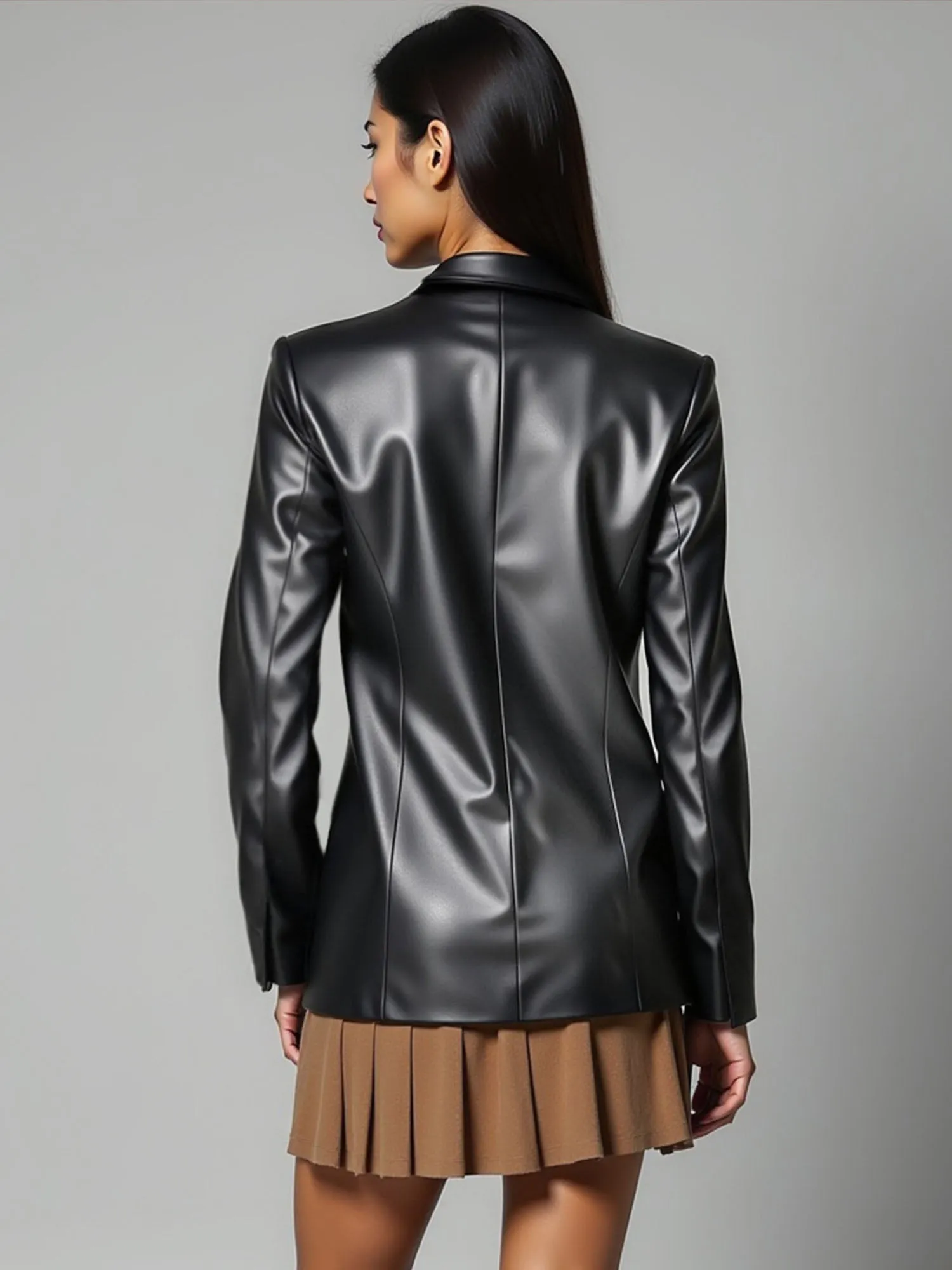 Vegan Leather Blazer