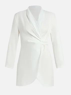 White Drapped Blazer Dress