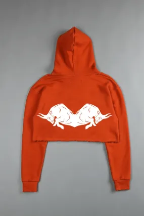 WILD BULL (CROPPED) HOODIE IN ORANGE