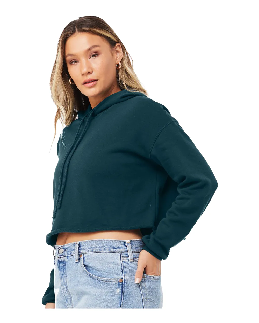 Women's Cropped Fleece Hoodie - Atlantic