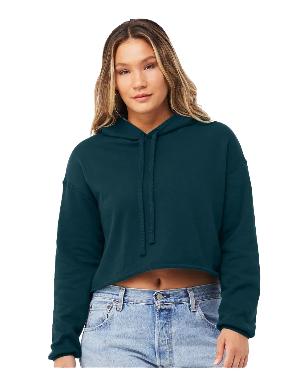 Women's Cropped Fleece Hoodie - Atlantic