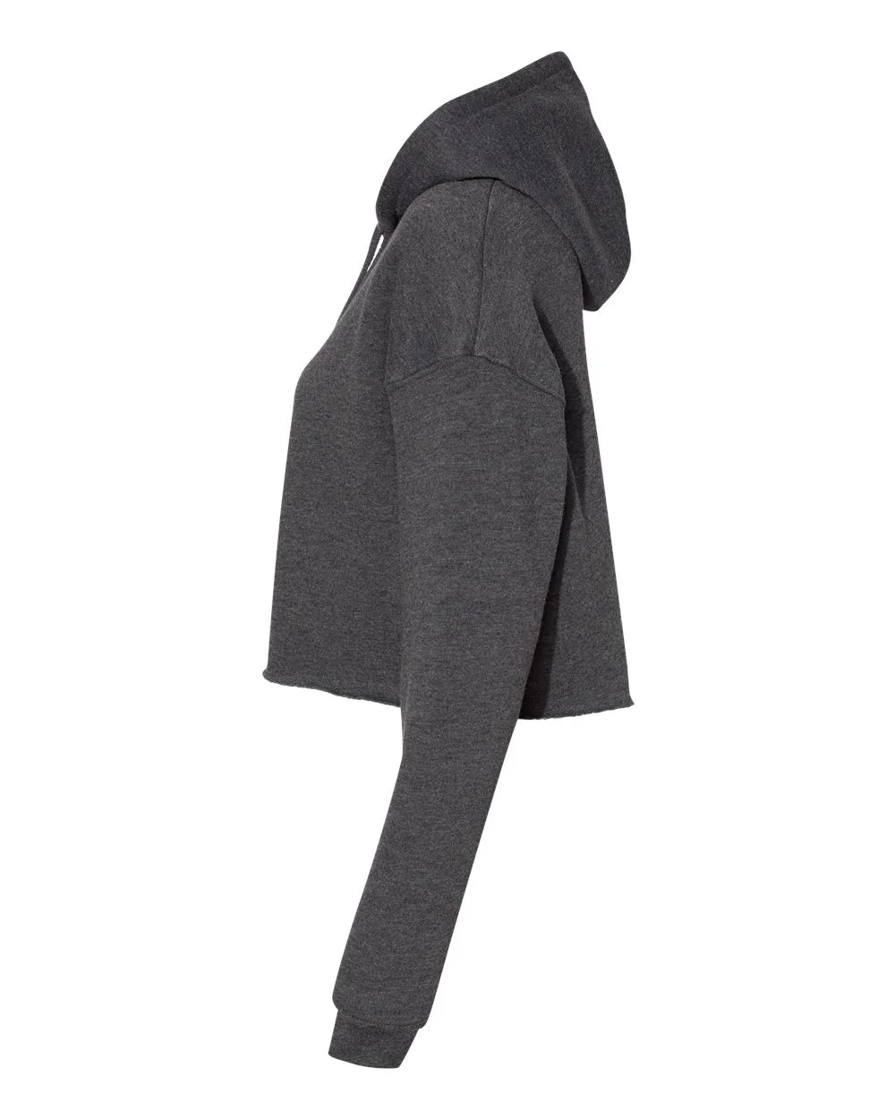 Women's Cropped Fleece Hoodie - Deep Grey Heather