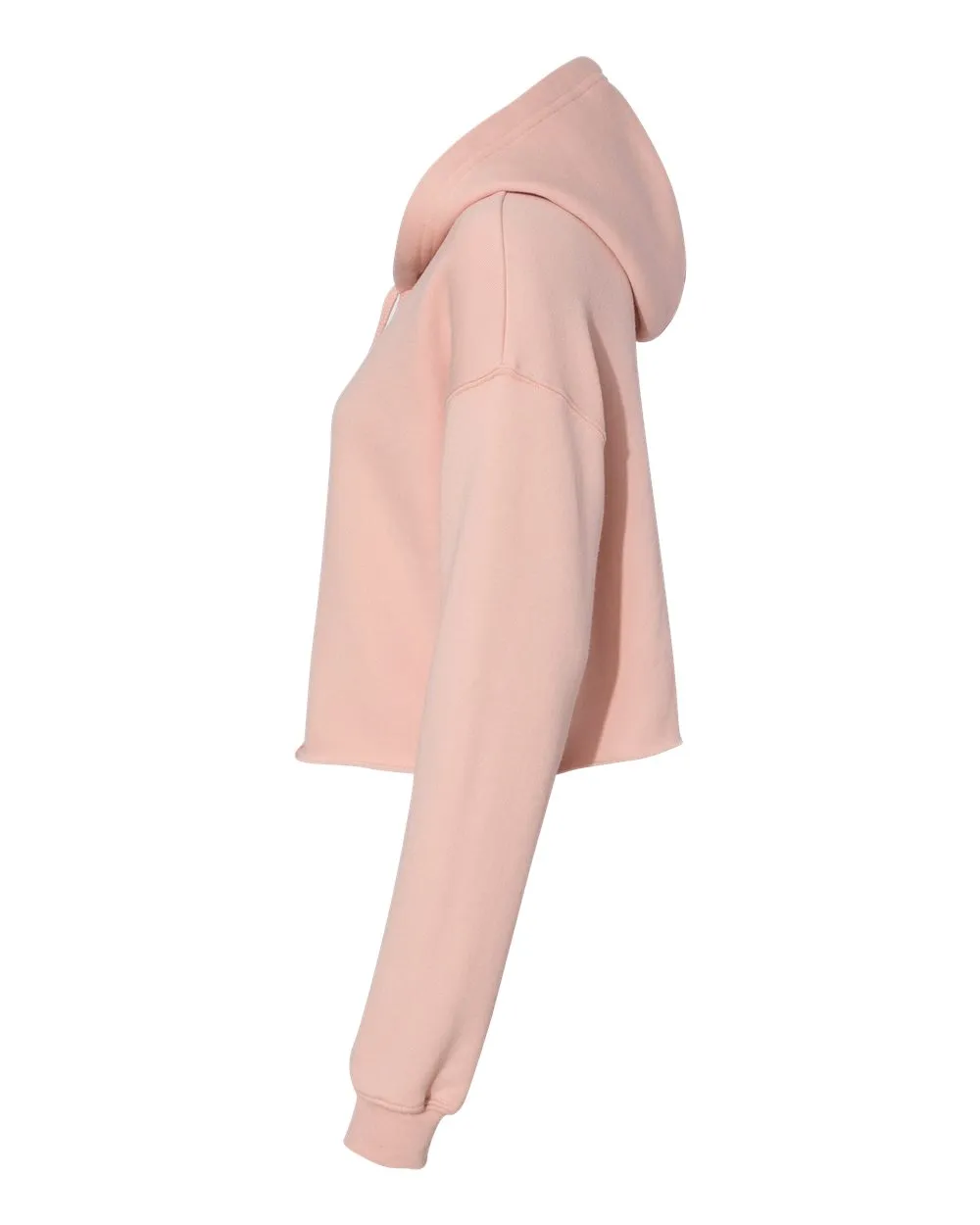 Women's Cropped Fleece Hoodie - Peach