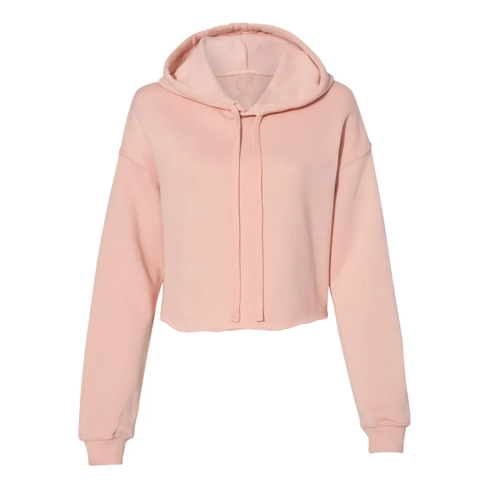 Women's Cropped Fleece Hoodie - Peach